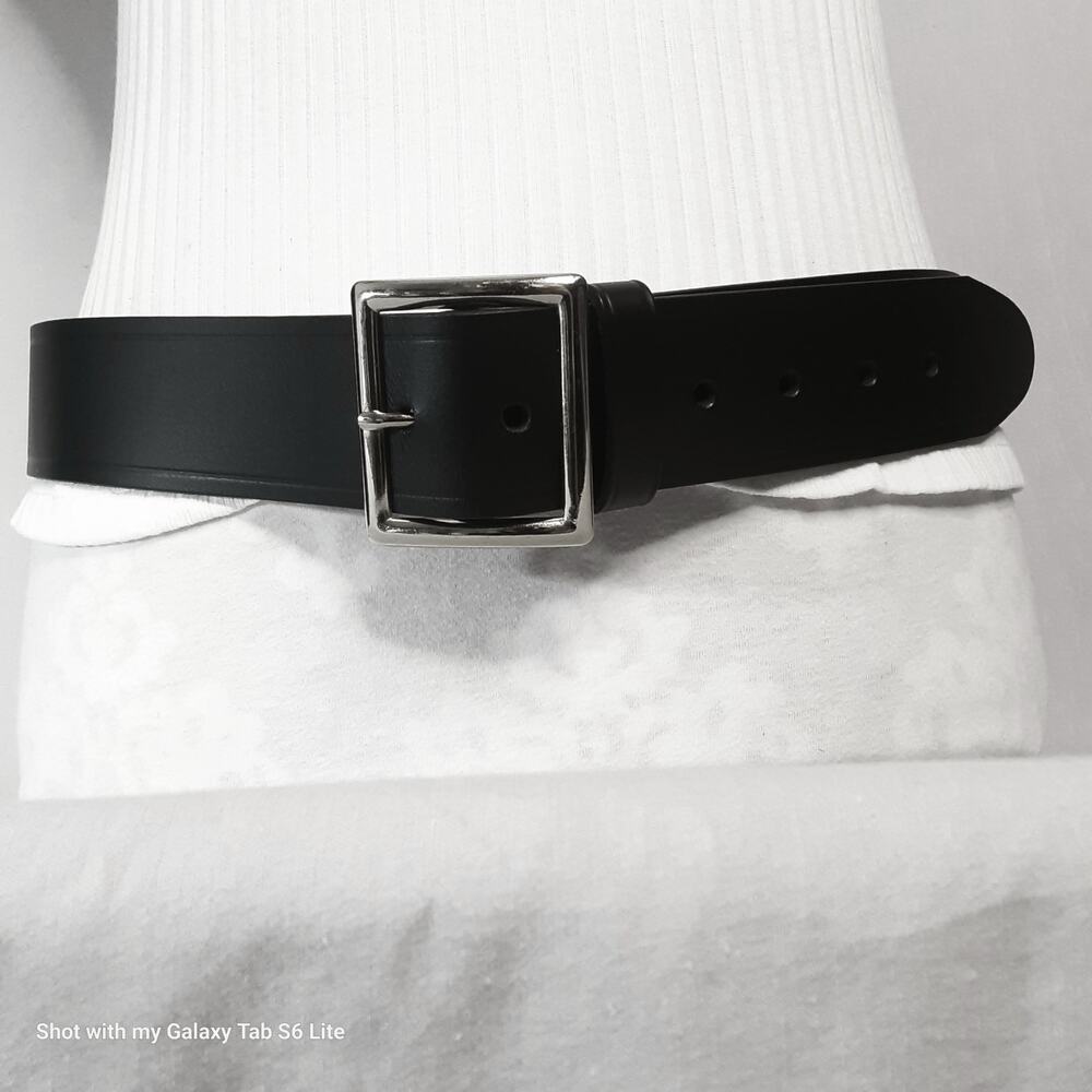 💎Perfect Fit Black Leather Belt 38 Waist Wide Width
